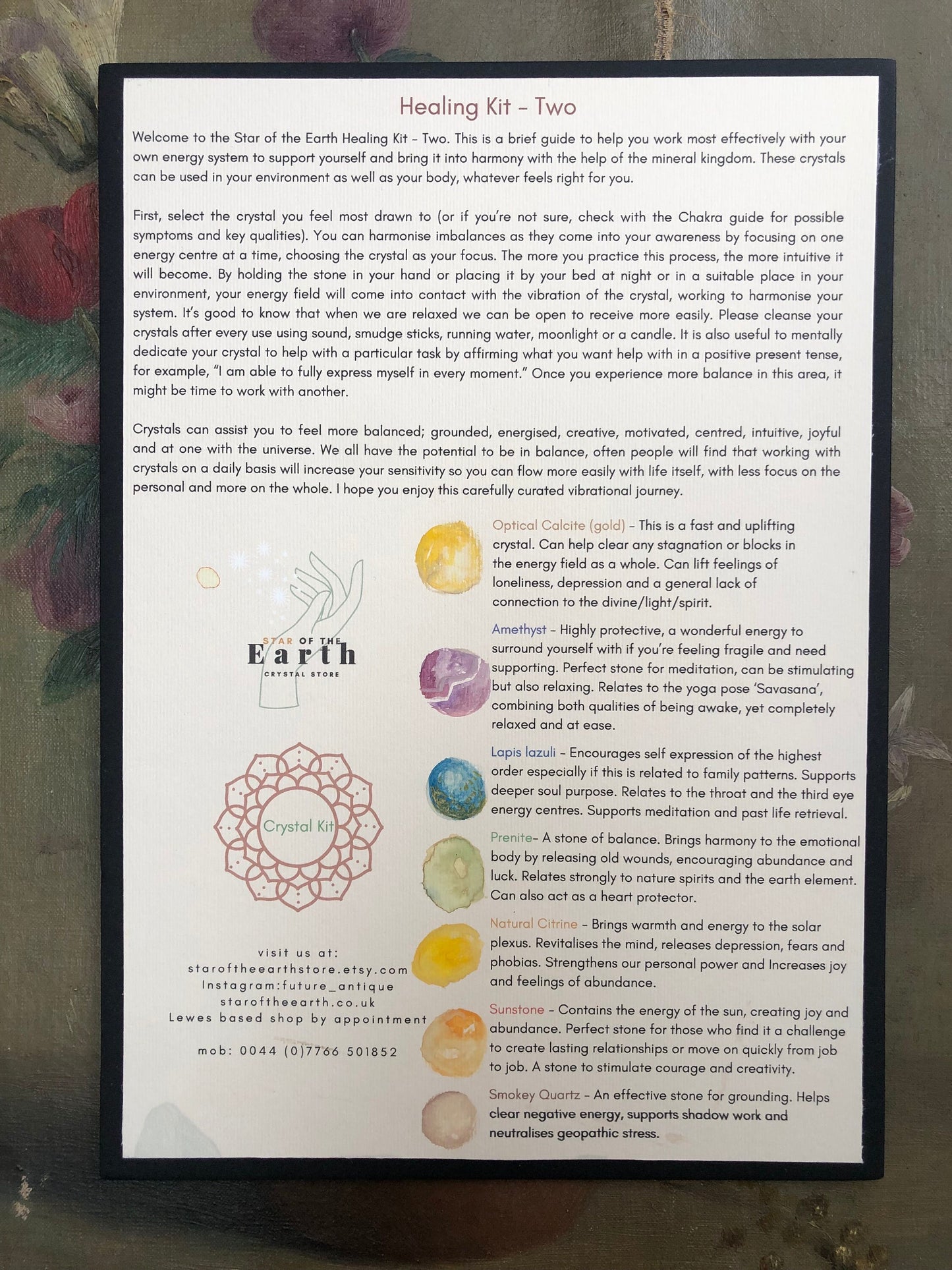 Crystal meditation Kit 2 Chakra healing personal development