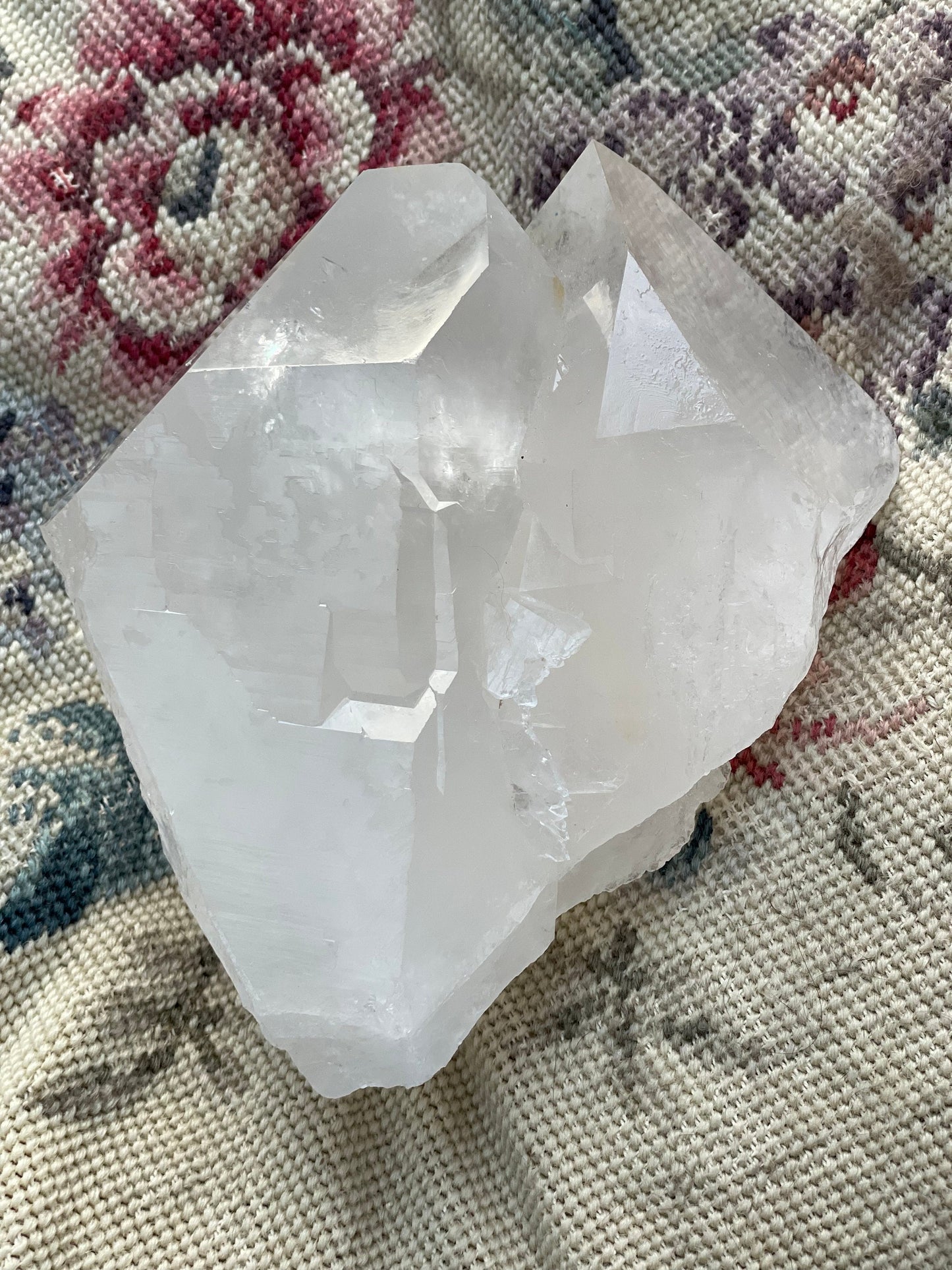 Quartz cluster pair of points - Natural and Unpolished points. Beautiful natural markings and large perfect points on both pieces.