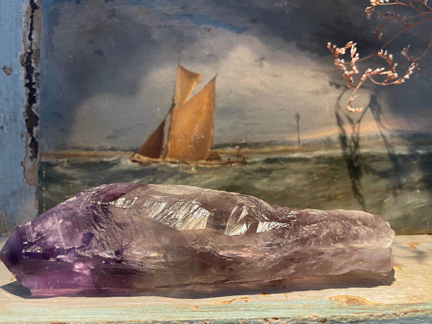 Amethyst point purple flame for meditation no.2