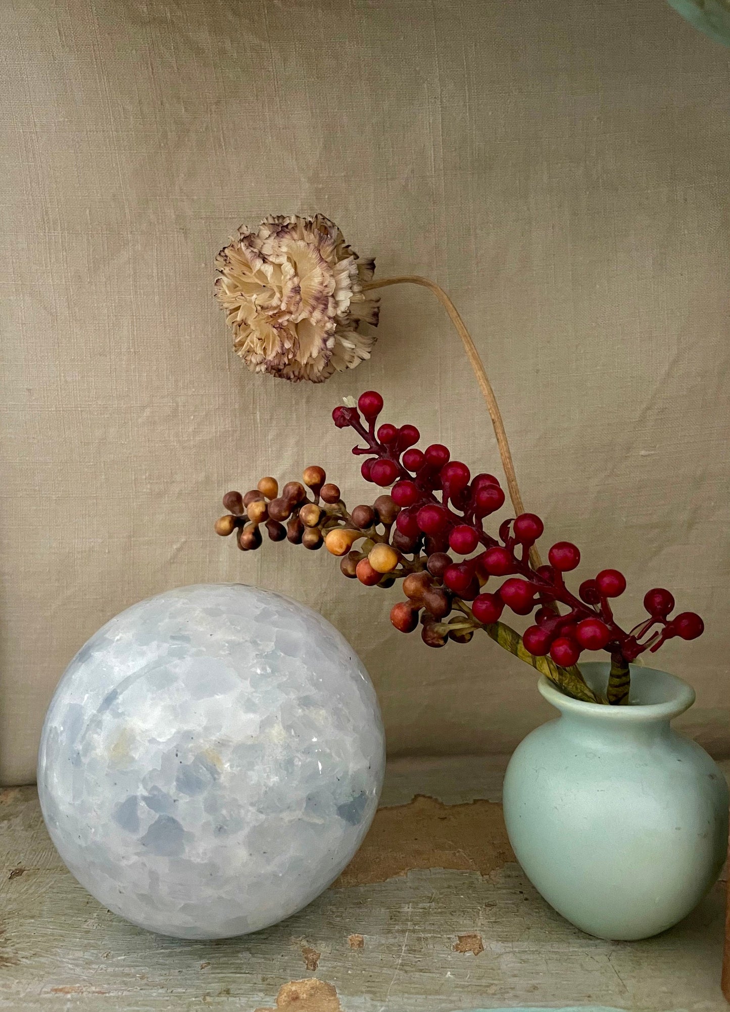 Blue Calcite Sphere Ball Globe