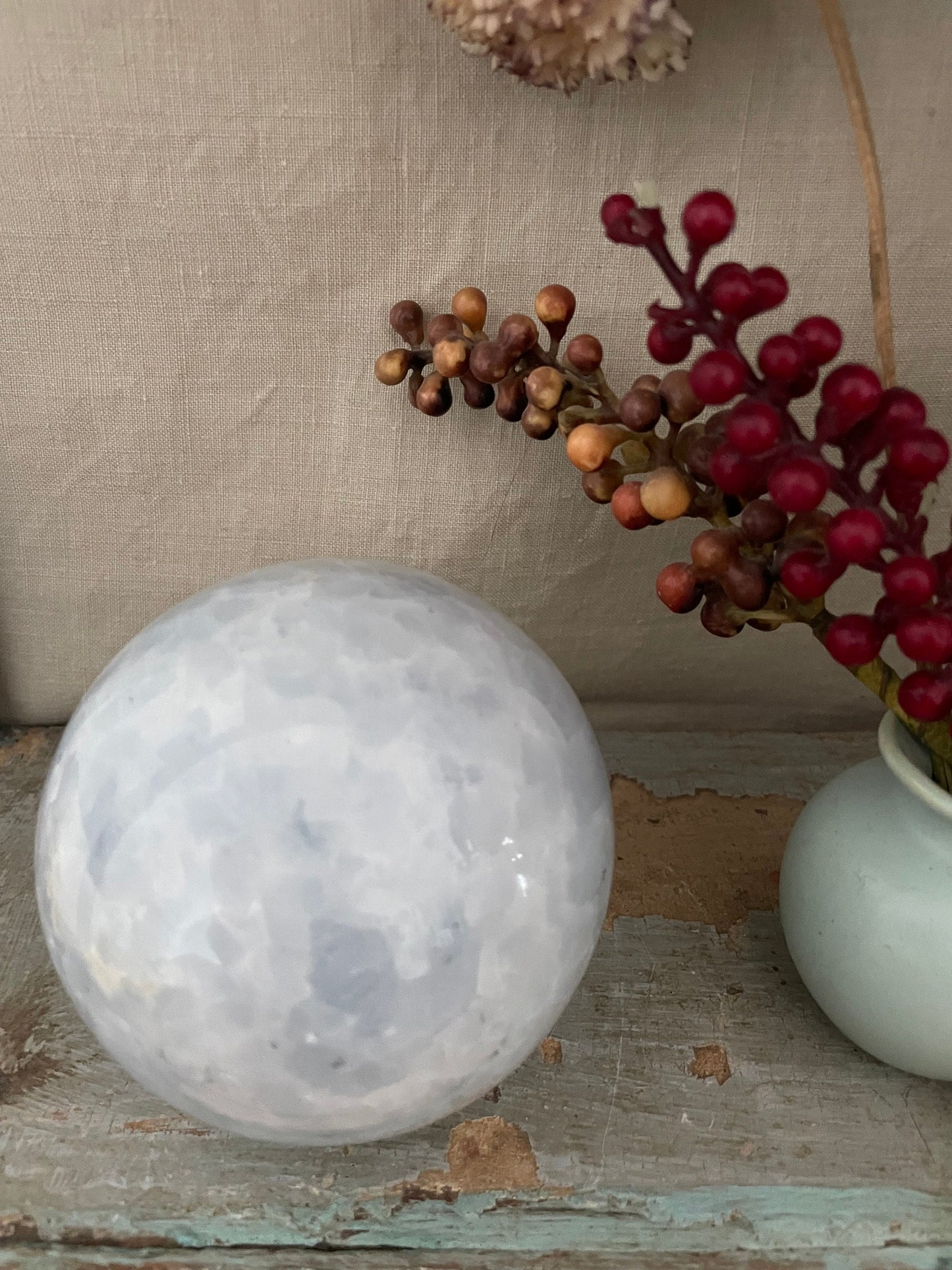 Blue Calcite Sphere Ball Globe