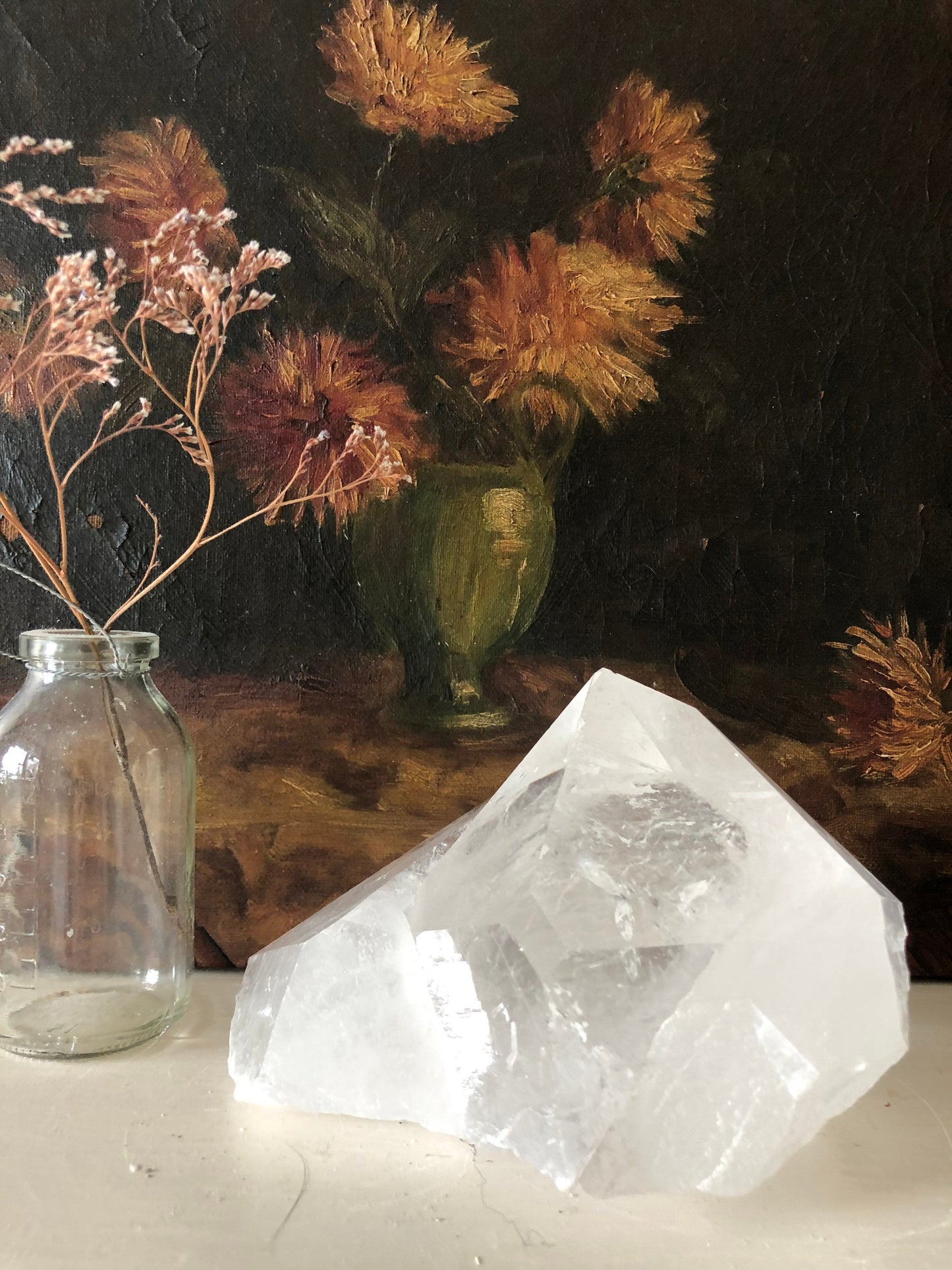 Quartz cluster pair of points - Natural and Unpolished points. Beautiful natural markings and large ‘record keeper’ pyramids.