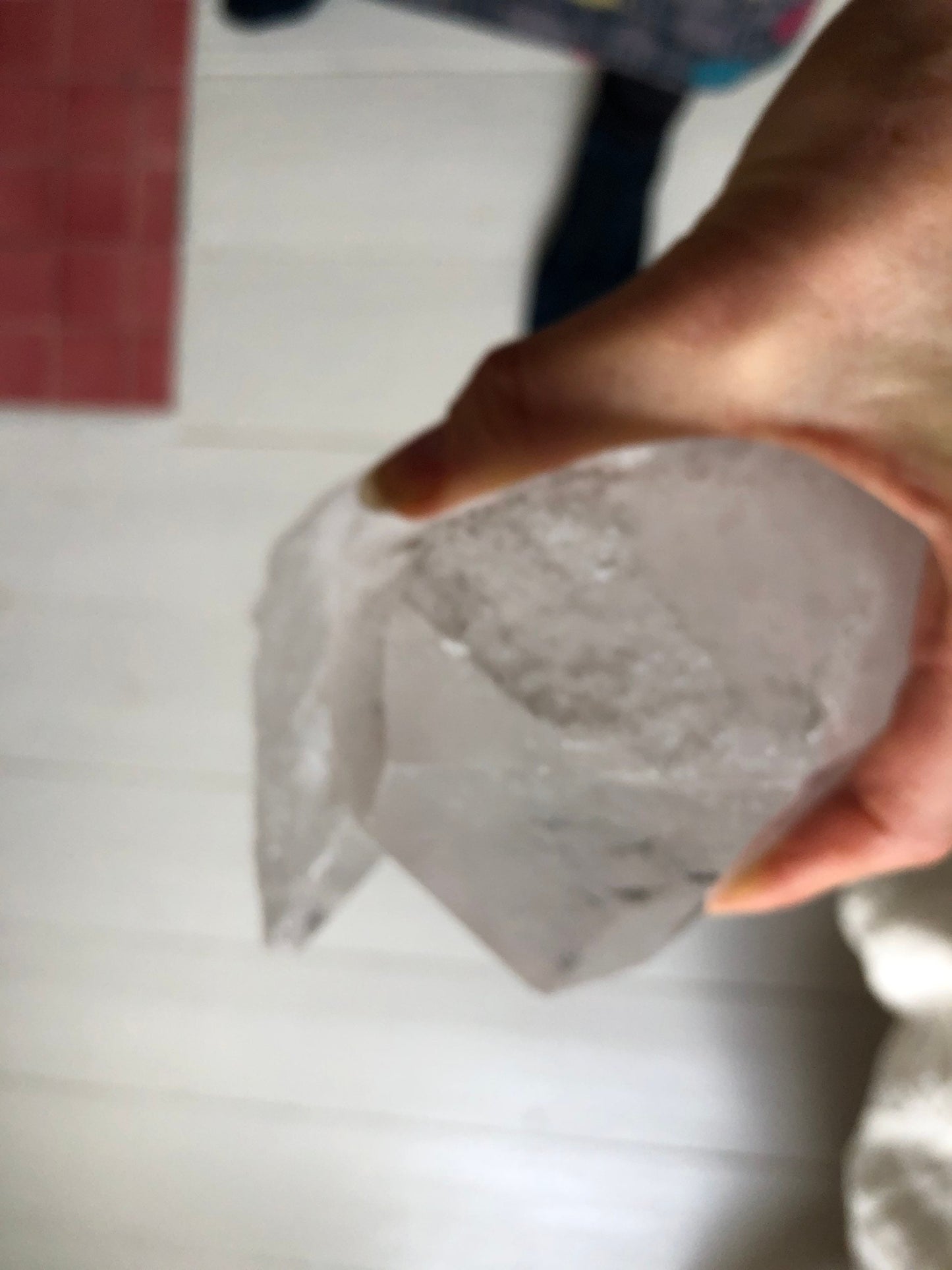 Quartz cluster pair of points - Natural and Unpolished points. Beautiful natural markings and large ‘record keeper’ pyramids.