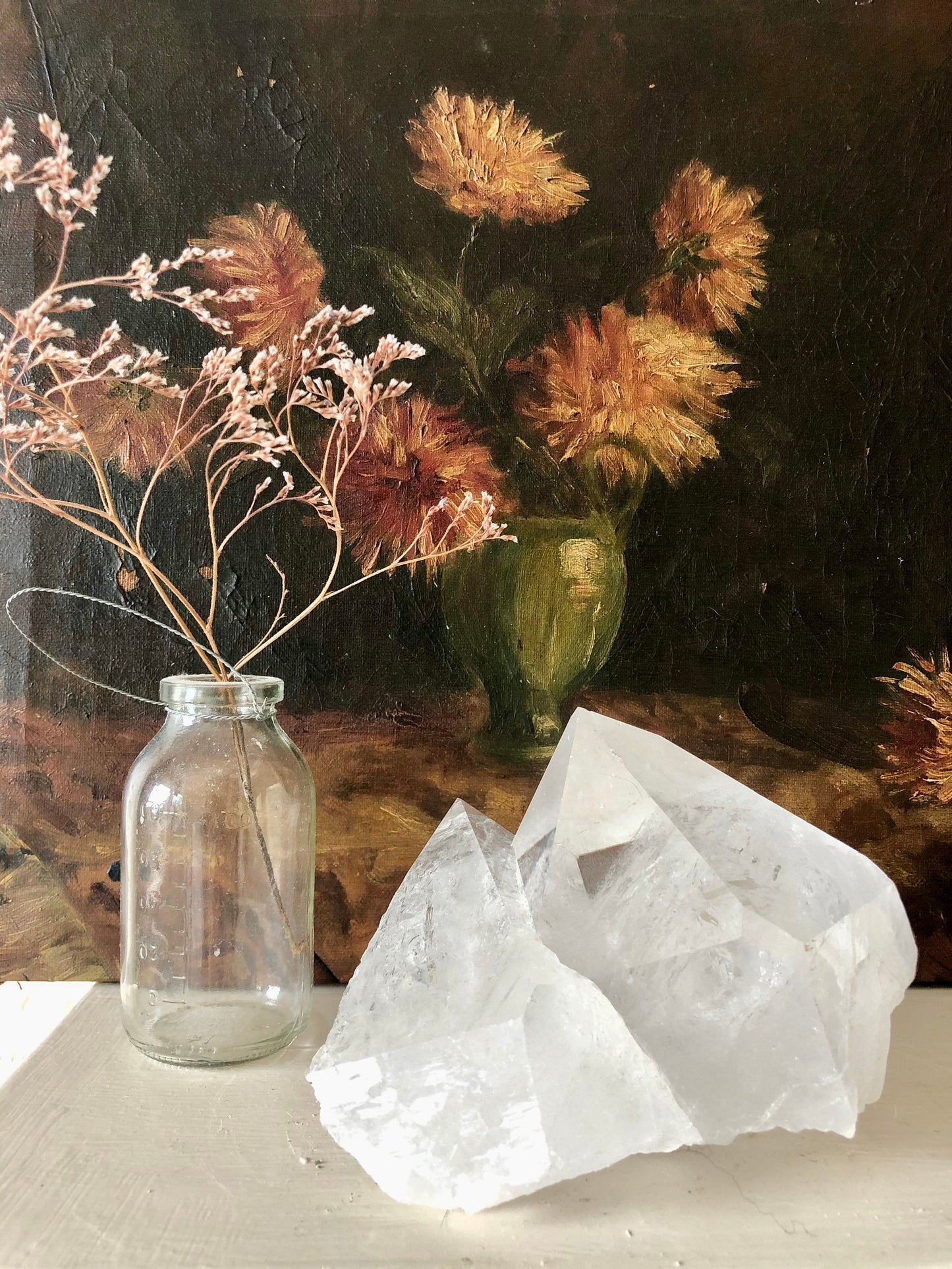 Quartz cluster pair of points - Natural and Unpolished points. Beautiful natural markings and large ‘record keeper’ pyramids.