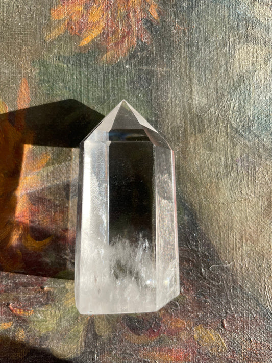 Clear Quartz Free standing point obelisk