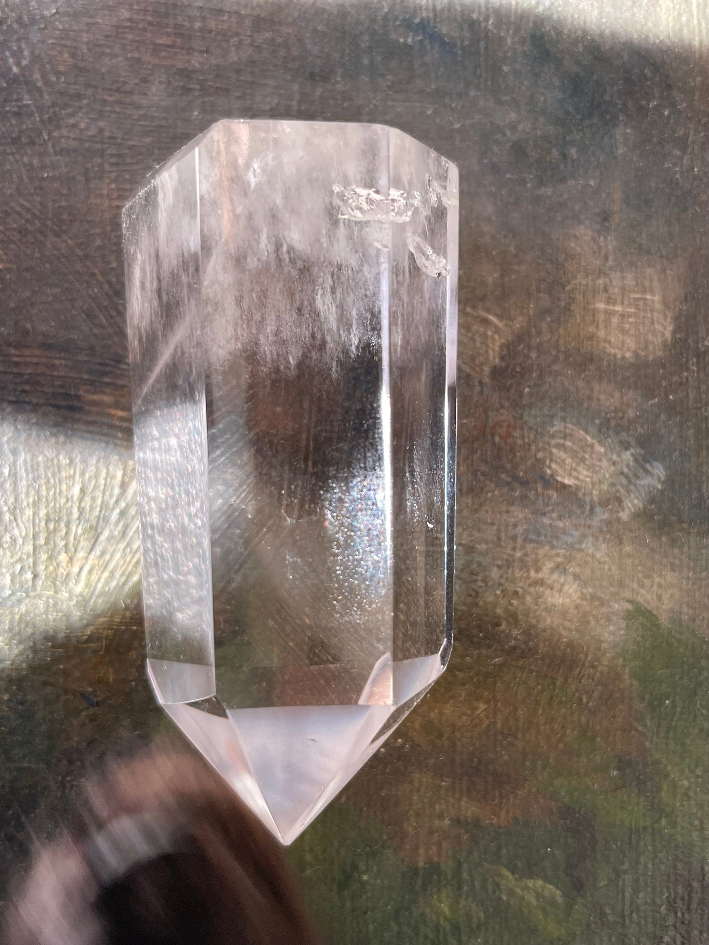 Clear Quartz Free standing point obelisk