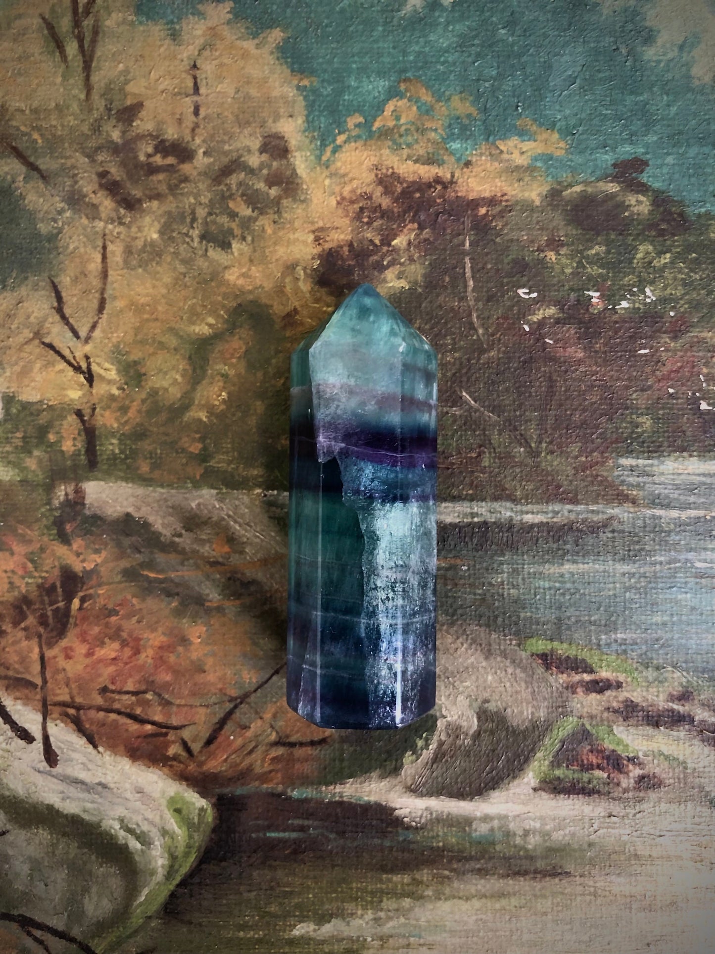 Fluorite Tower Obelisk rainbow