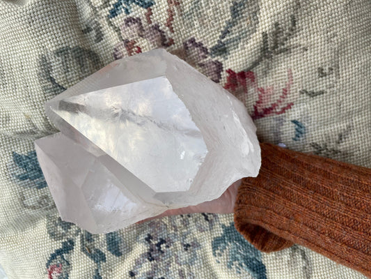 Quartz cluster pair of points - Natural and Unpolished points. Beautiful natural markings and large perfect points on both pieces.